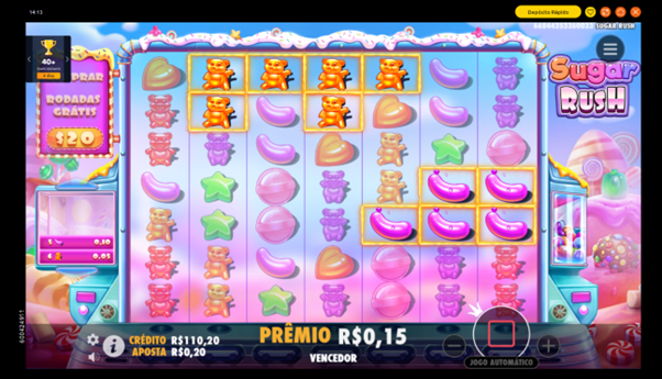 Multiplicadores fixos nas rodadas gr&aacute;tis do Sugar Rush
